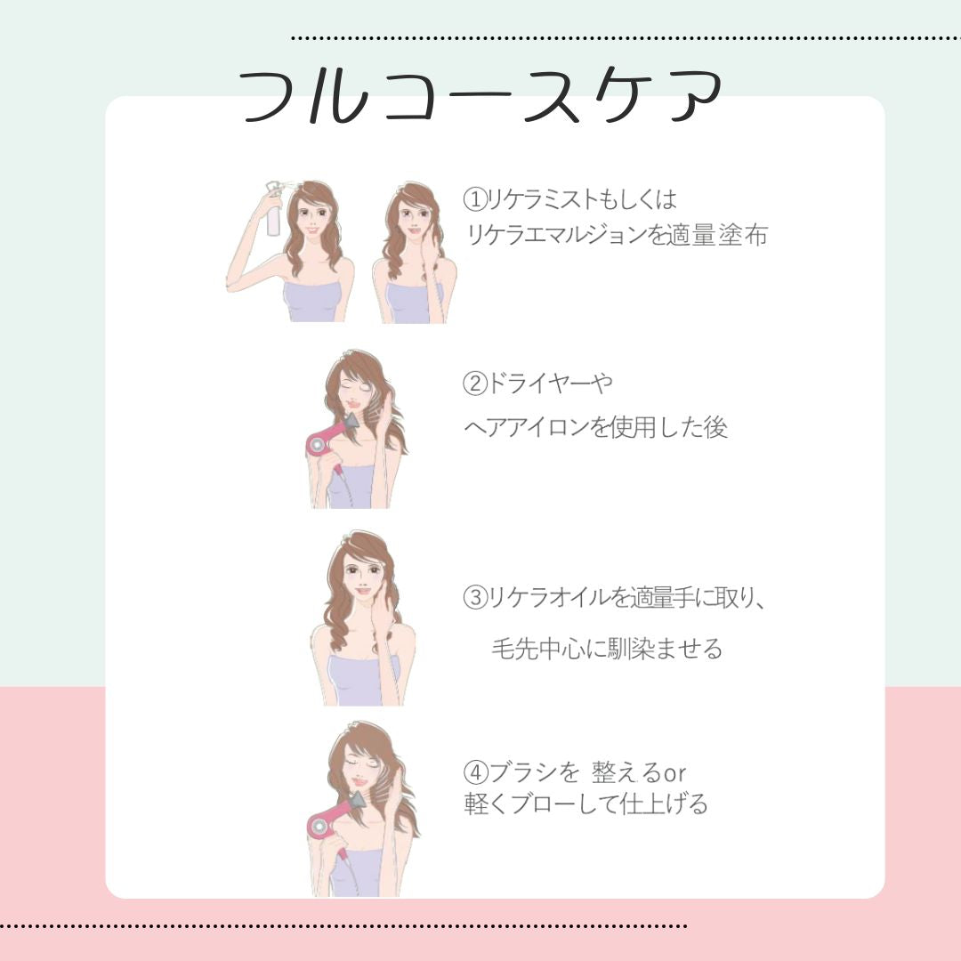 リケラエマルジョンとリケラオイル両方使い