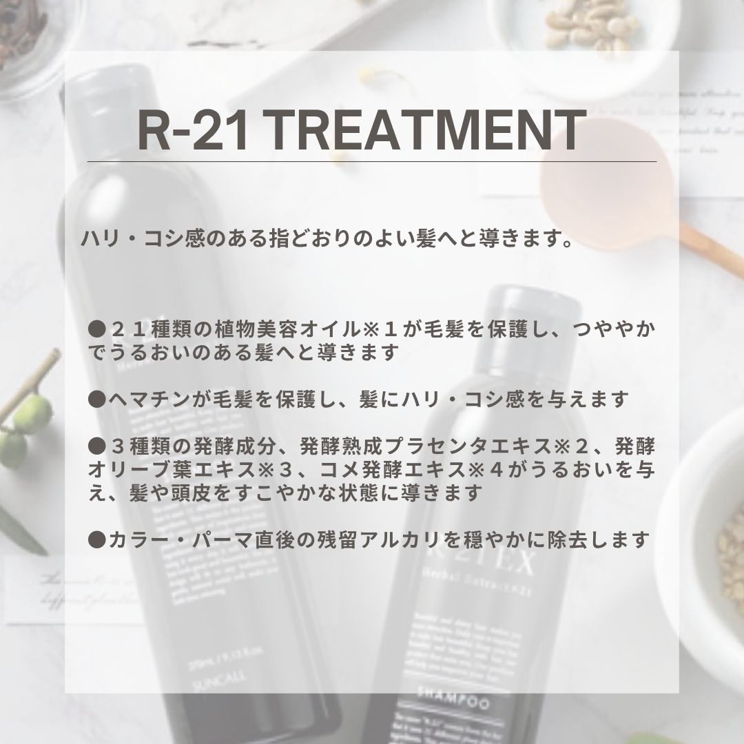 髪のハリコシ悩みにR-21トリートメント